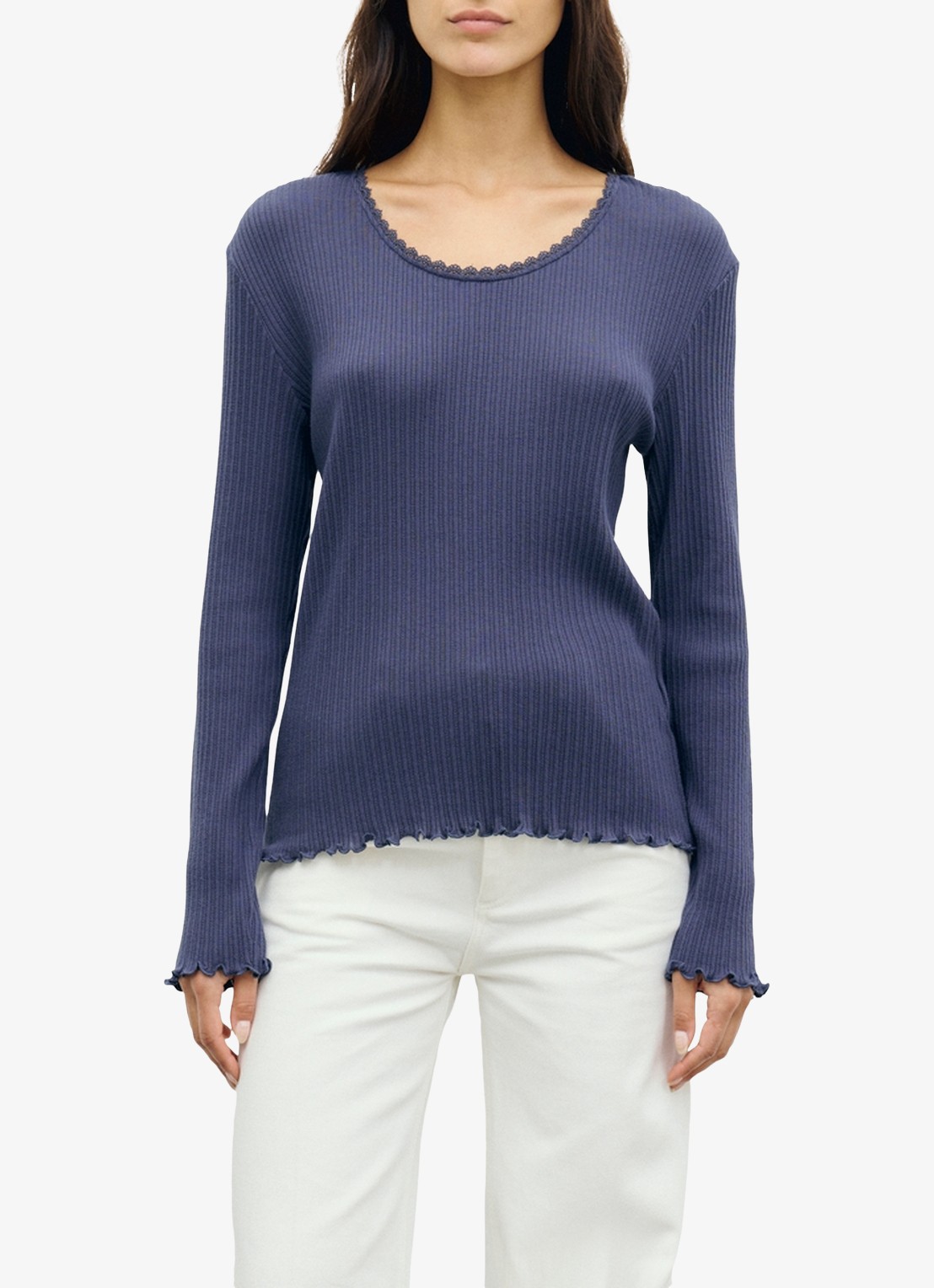 Gerard Darel Bona longsleeve met kant - detail 3 indigo