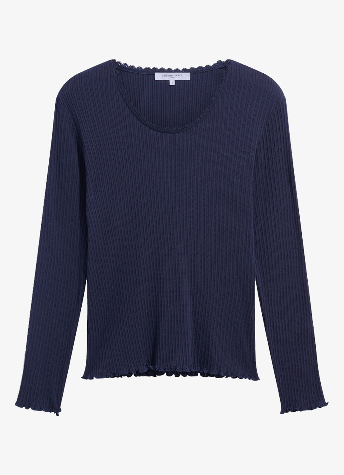 Gerard Darel Bona longsleeve met kant - voorkant indigo