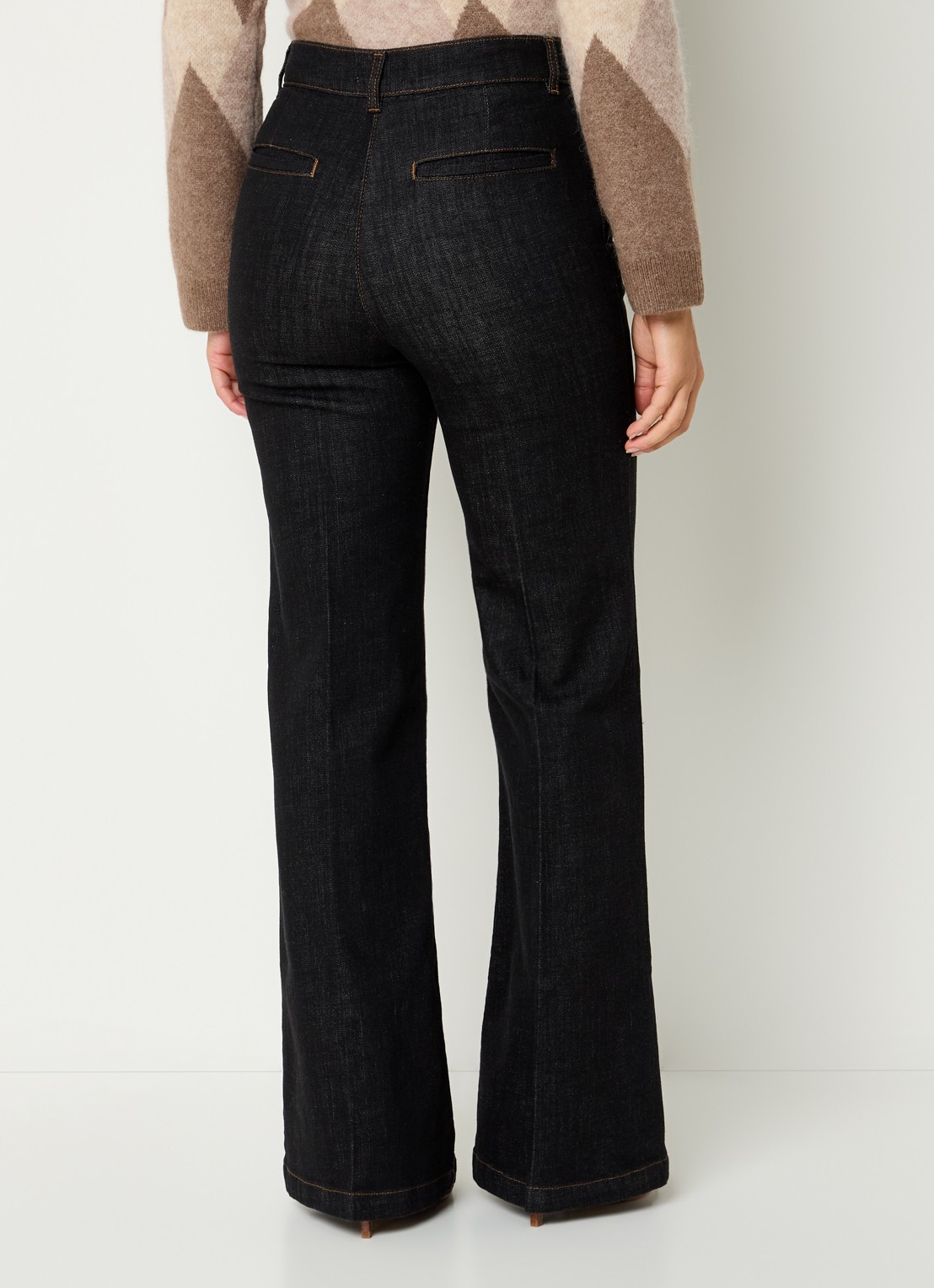 Gerard Darel Cally high waist loose fit jeans met steekzakken - achterkant 4 zwart