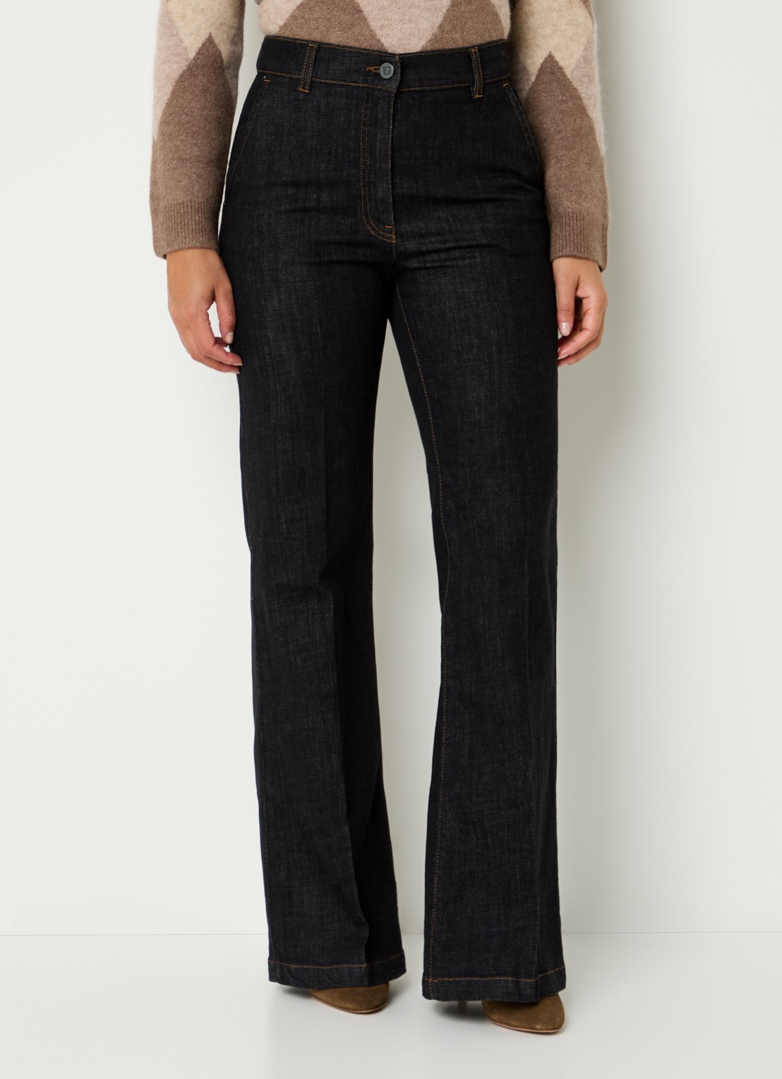Gerard Darel Cally high waist loose fit jeans met steekzakken - detail zwart
