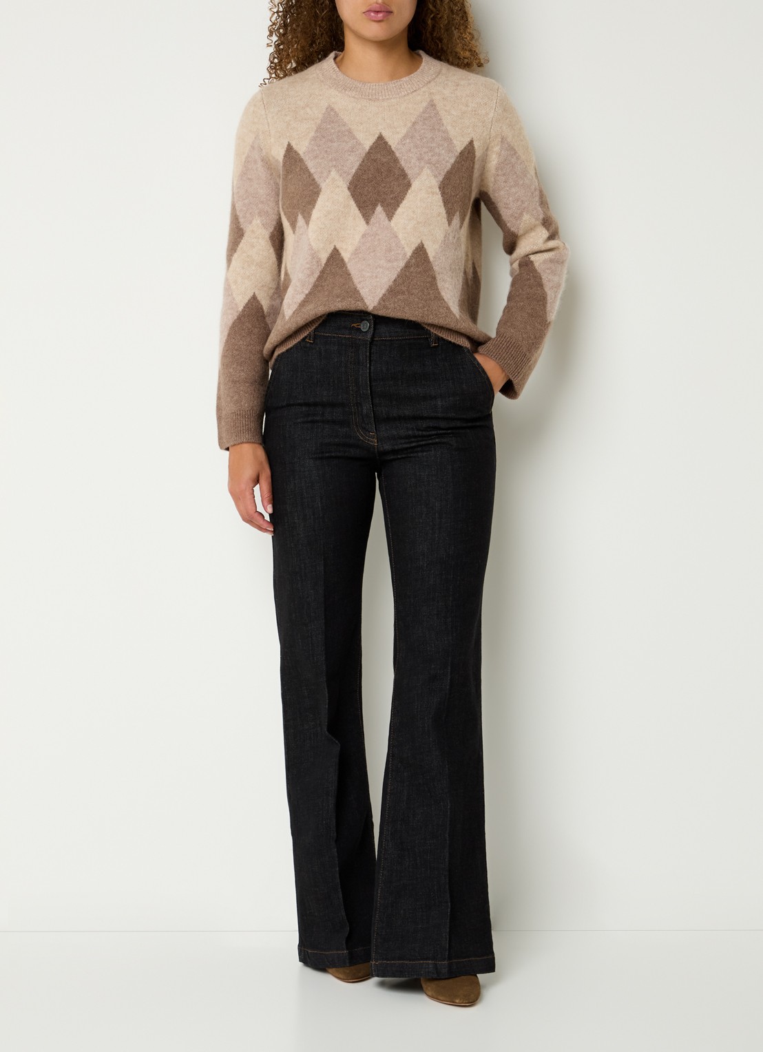 Gerard Darel Cally high waist loose fit jeans met steekzakken - voorkant 3 zwart
