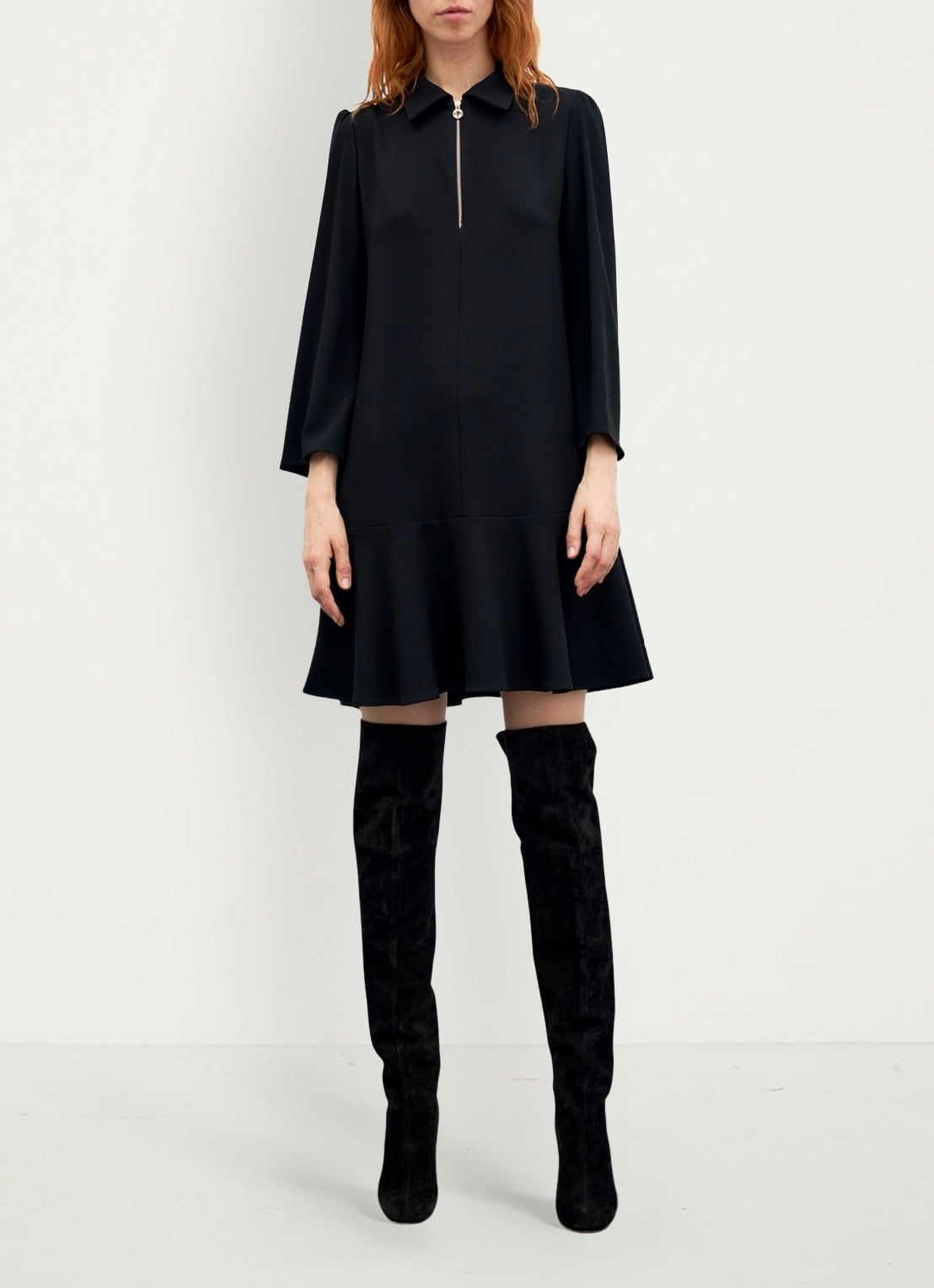 Gerard Darel Carla mini jurk met plooien - voorkant 2 zwart