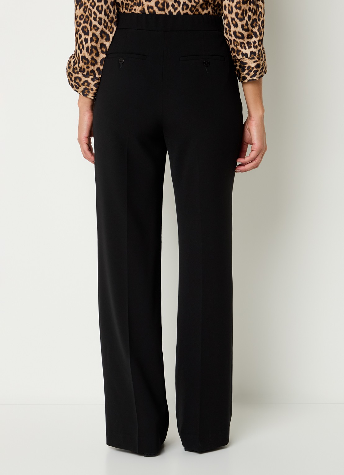 Gerard Darel Caro high waist wide fit pantalon met steekzakken - achterkant 4 zwart