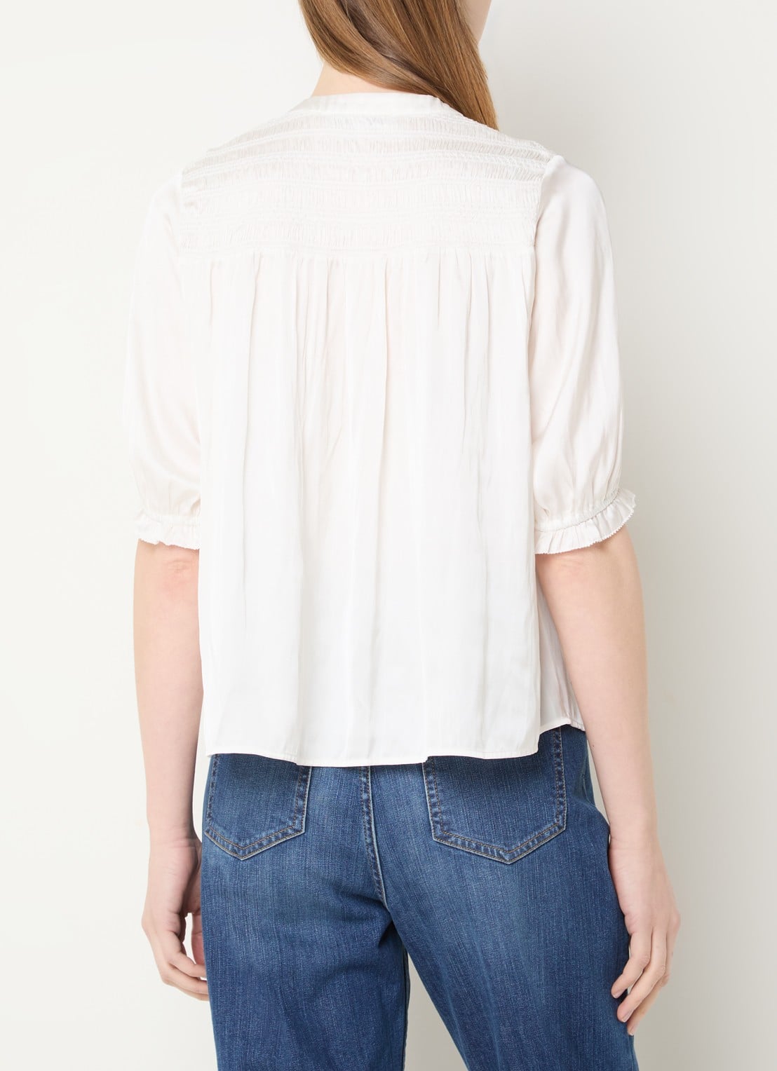 Gerard Darel Catrine blouse van satijn - achterkant creme