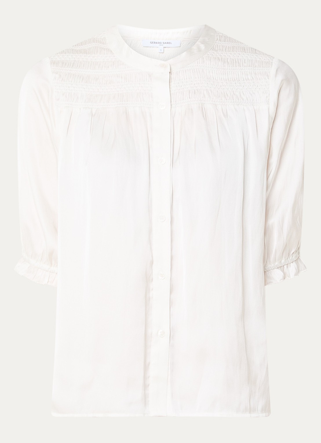 Gerard Darel Catrine blouse van satijn - voorkant 3 creme