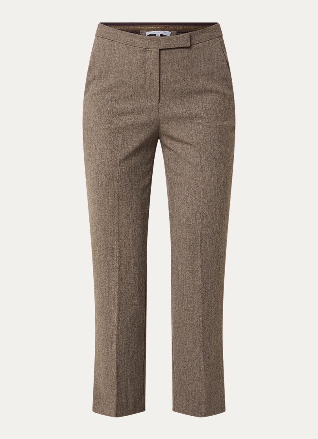 Gerard Darel Celia high waist slim fit cropped pantalon met steekzakken - voorkant 2 donkerbeige