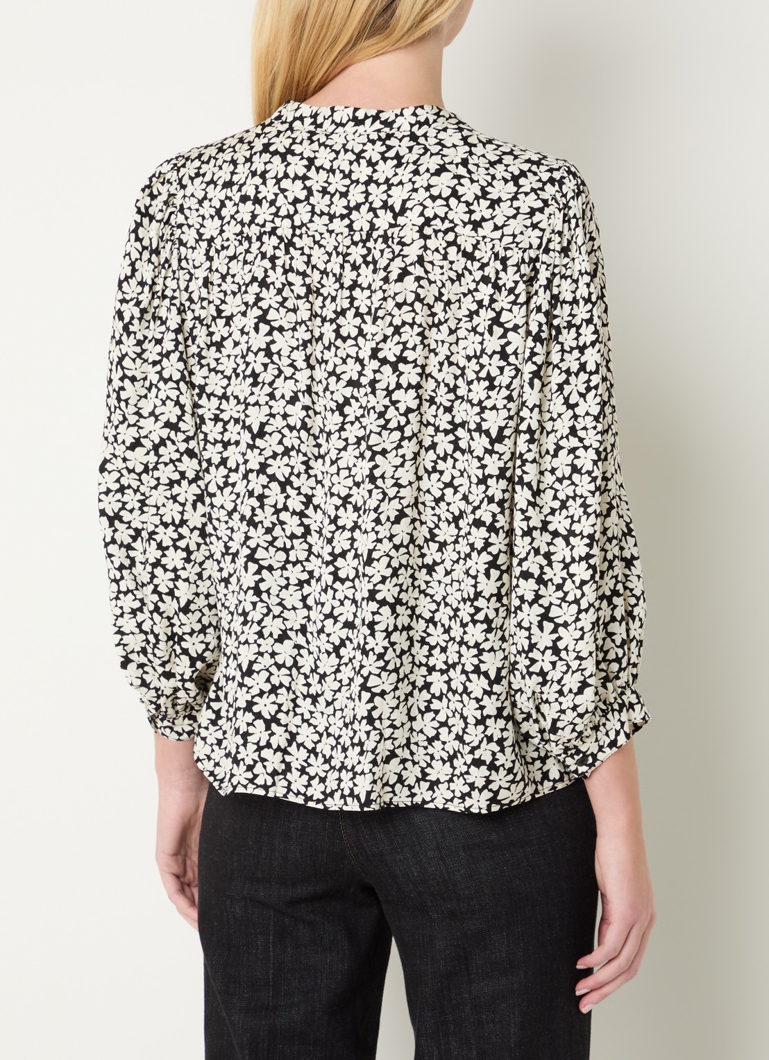 Gerard Darel Ceonie blouse met bloemenprint - achterkant 4 zwart