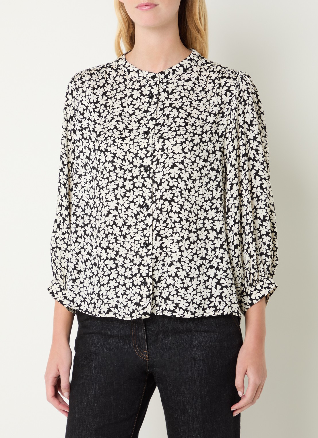 Gerard Darel Ceonie blouse met bloemenprint - detail 3 zwart