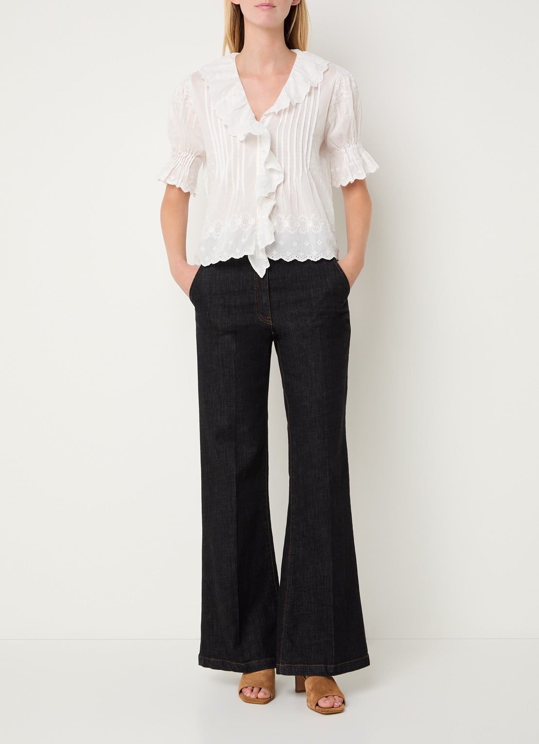 Gerard Darel Ceylia tuniek met broderie - voorkant 3 wit