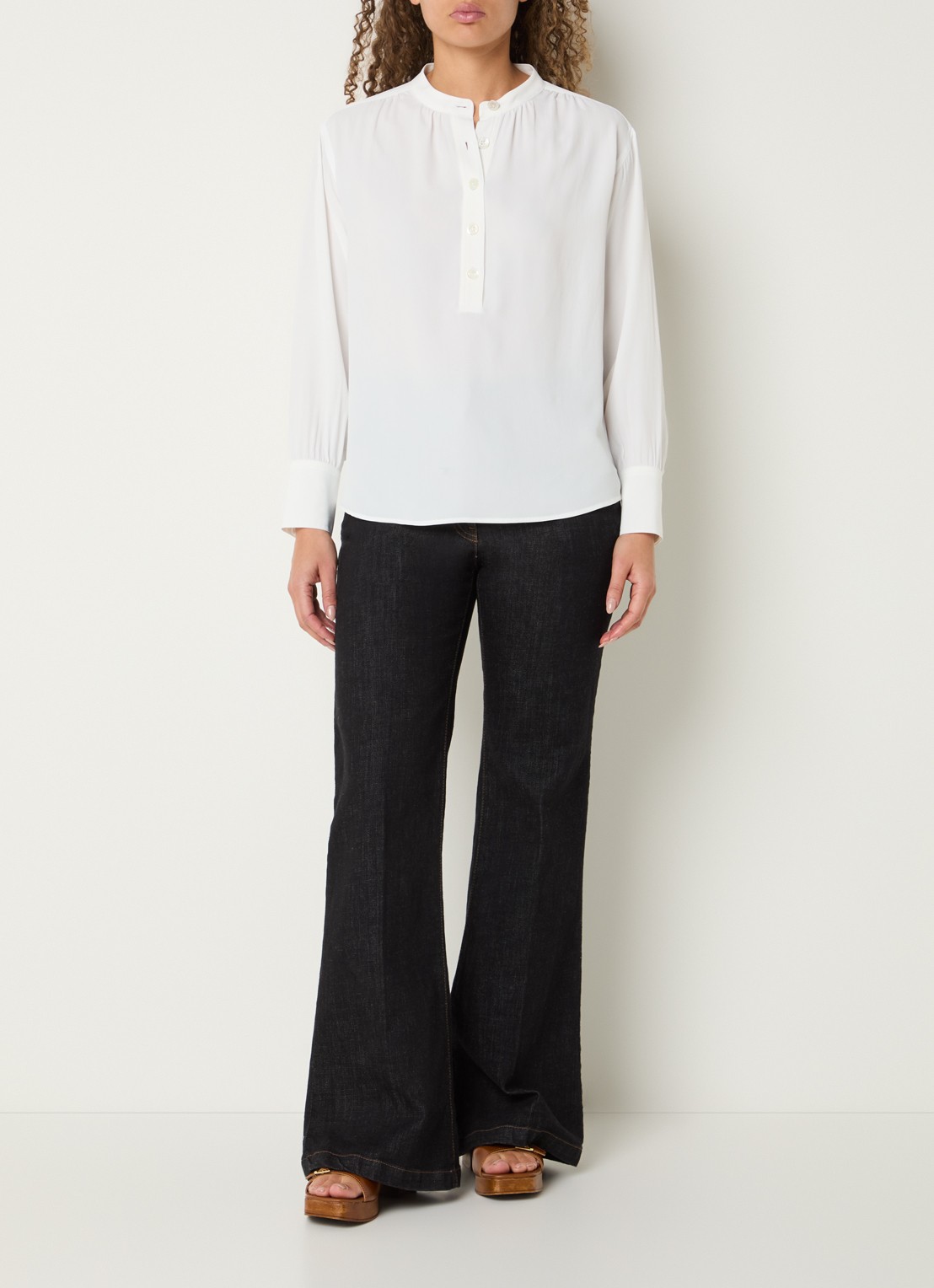 Gerard Darel Cezanne tuniek in zijdeblend - voorkant 3 wit