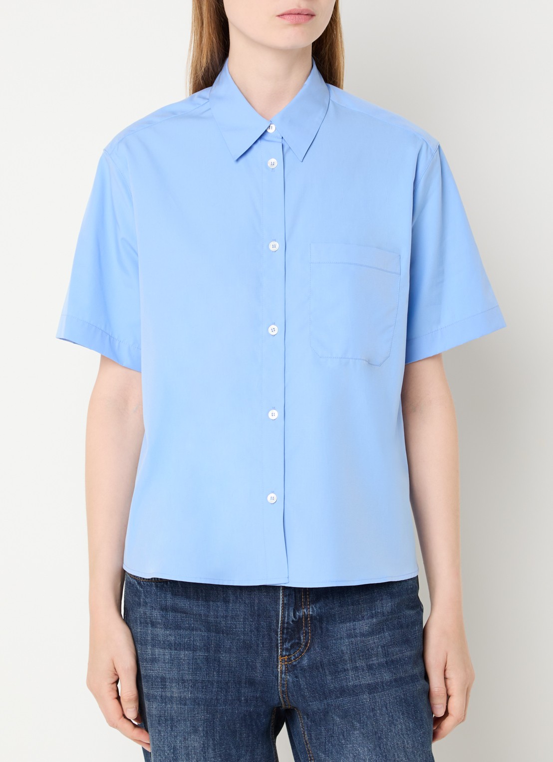 Gerard Darel Chayna blouse met borstzak - detail 2 blauwgrijs