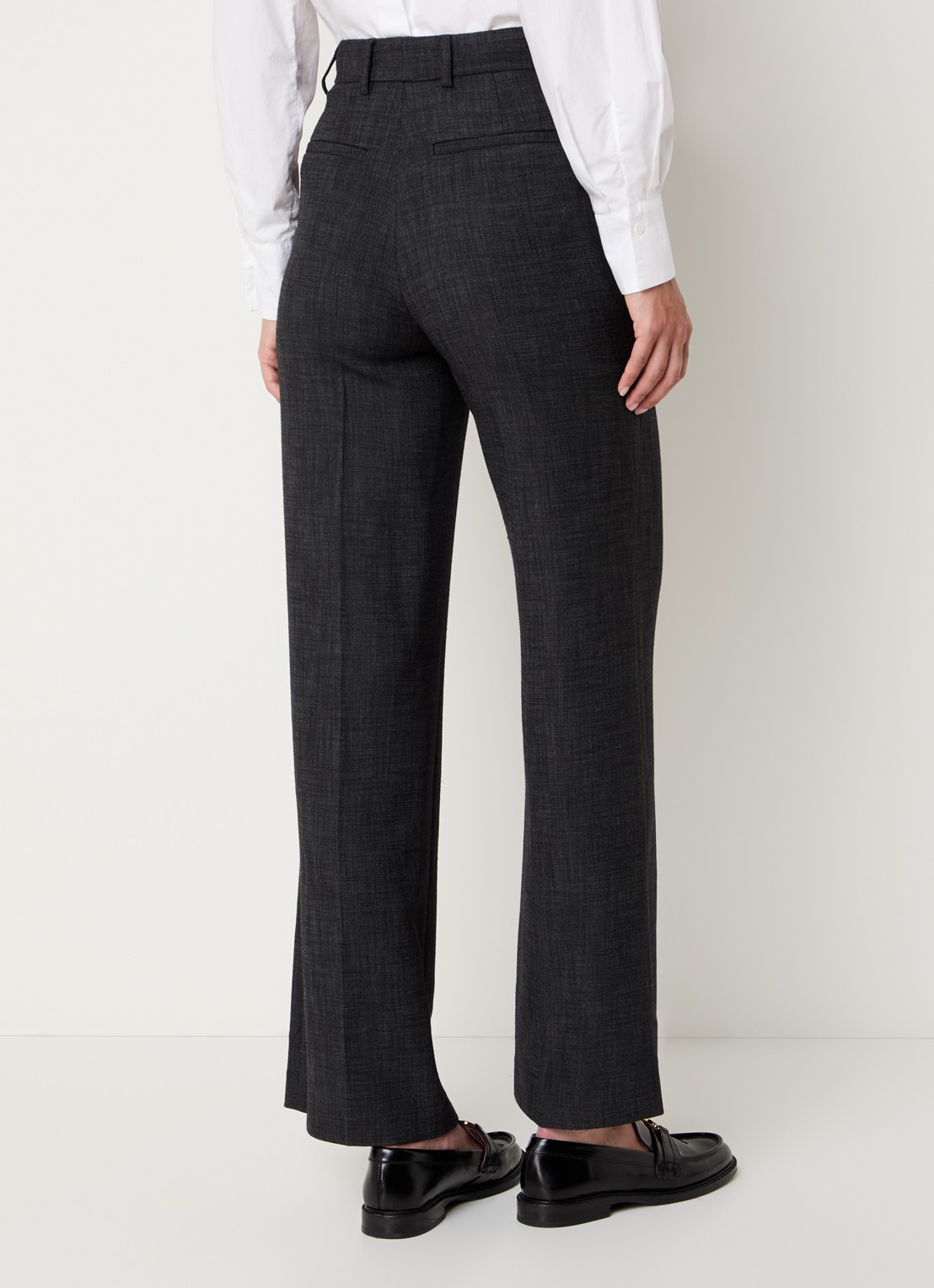 Gerard Darel Cherie high waist flared fit pantalon met steekzakken - achterkant 2 antraciet