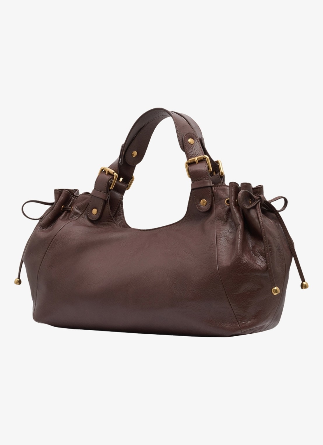 Gerard Darel Chiara GD handtas van leer - detail donkerbruin