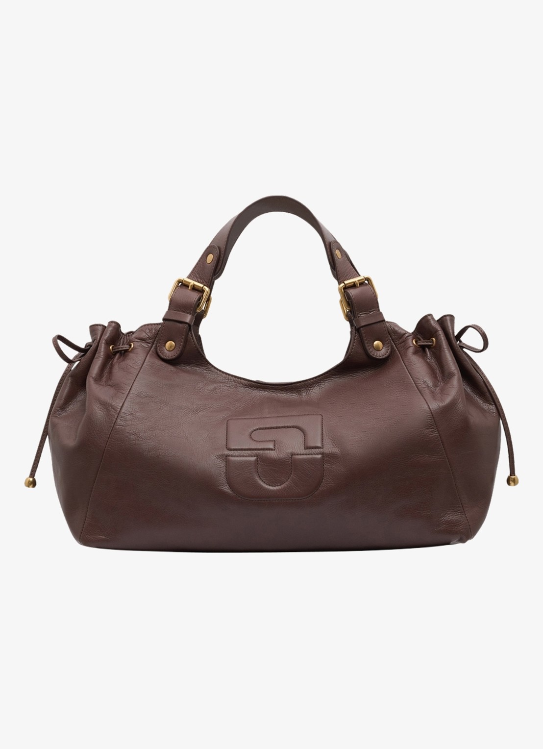 Gerard Darel Chiara GD handtas van leer - voorkant 3 donkerbruin