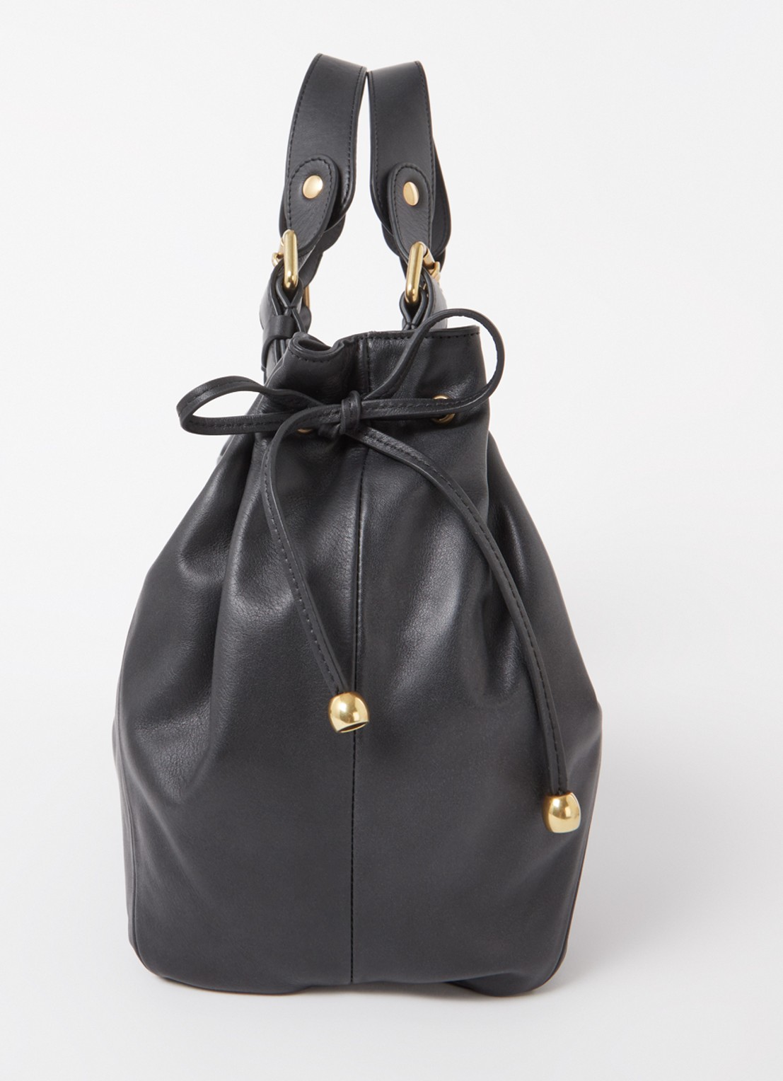 Gerard Darel Chiara handtas van leer met logo - detail 4 zwart