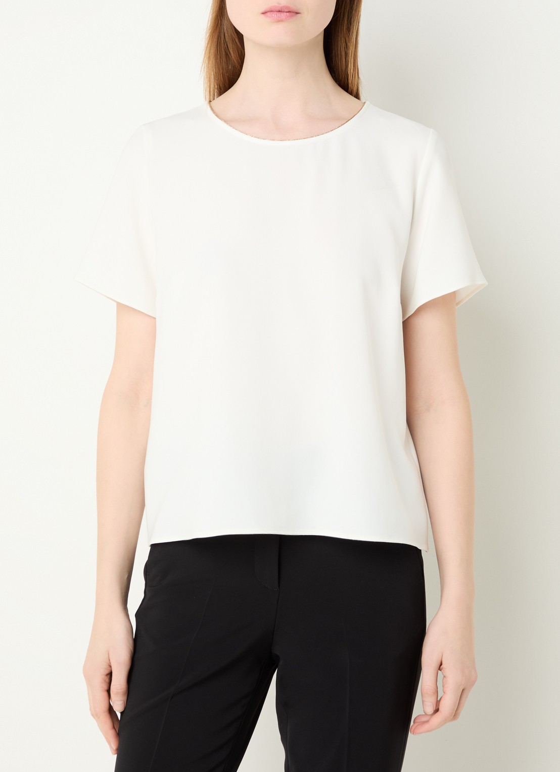 Gerard Darel Ciara top met ronde hals - detail 4 creme
