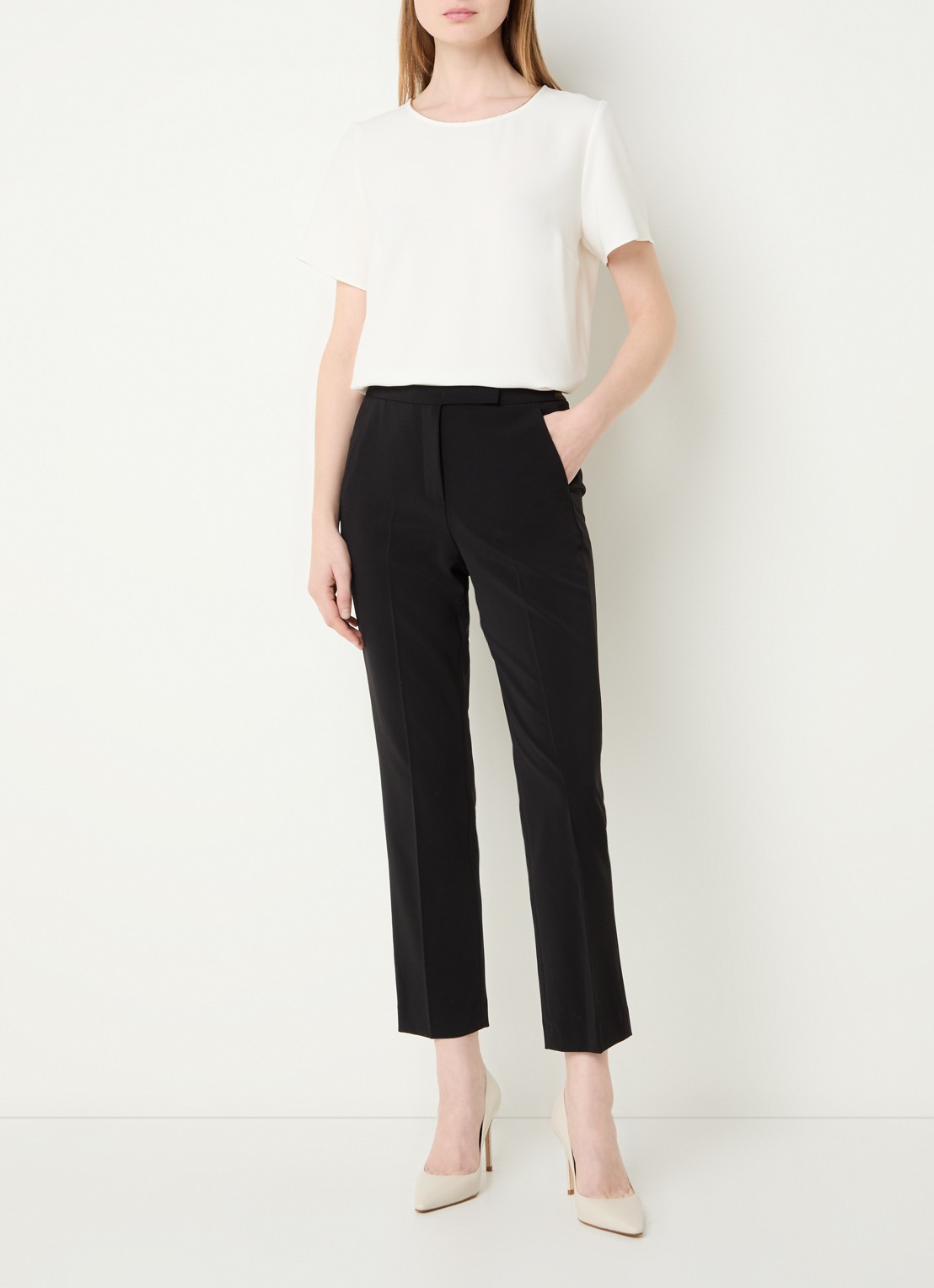 Gerard Darel Ciara top met ronde hals - voorkant 3 creme
