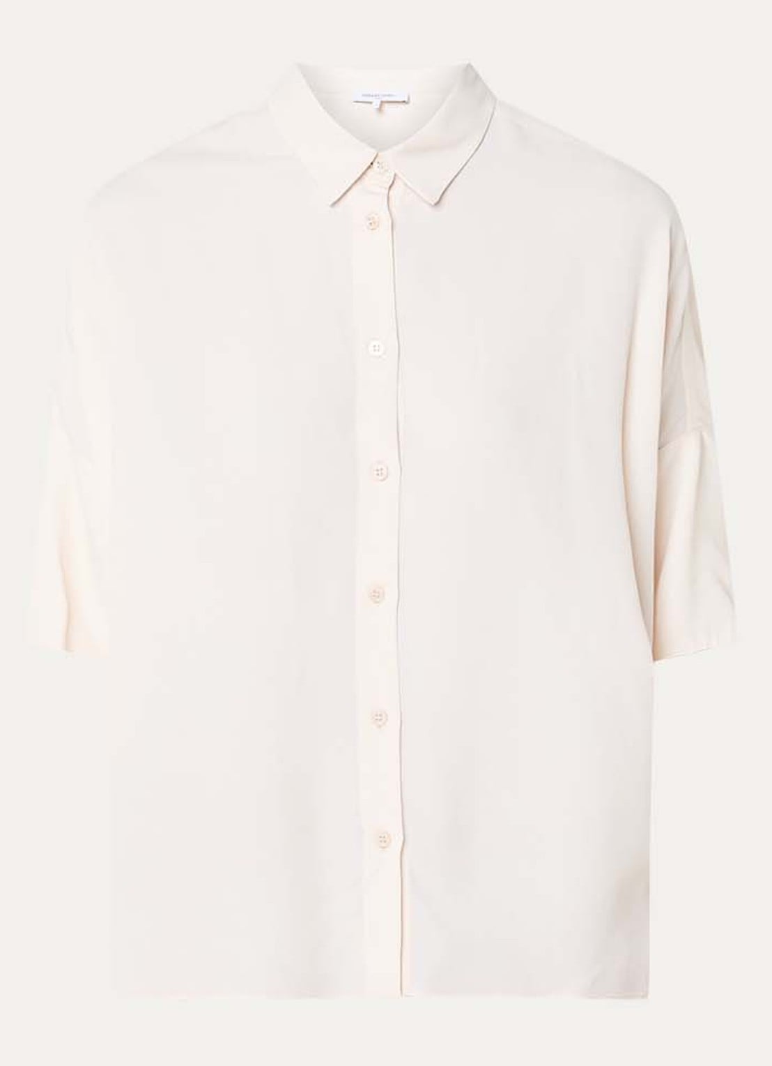 Gerard Darel Cirae oversized blouse in zijdeblend - voorkant 3 beige