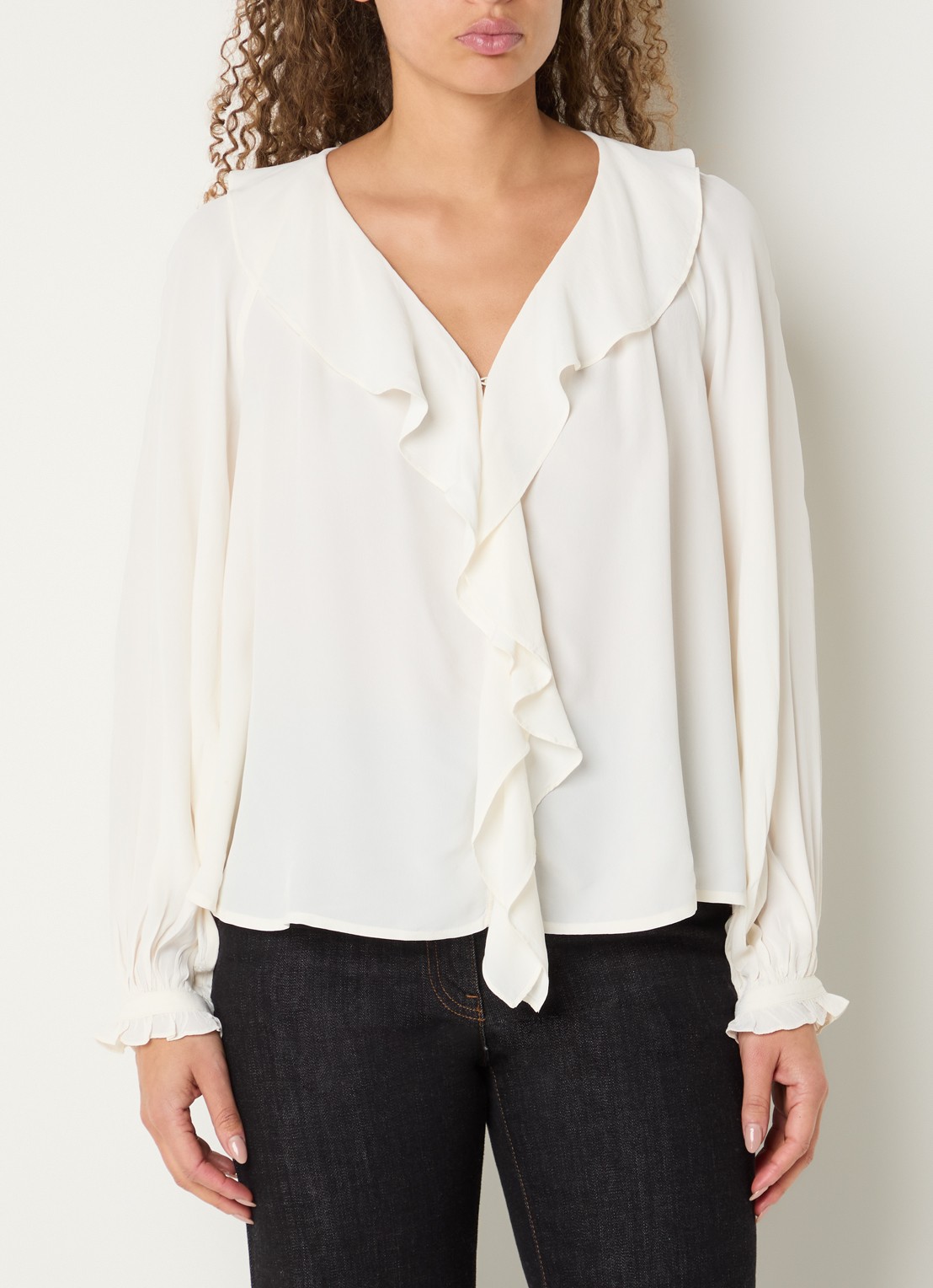 Gerard Darel Cisana blouse met volant - detail 4 creme