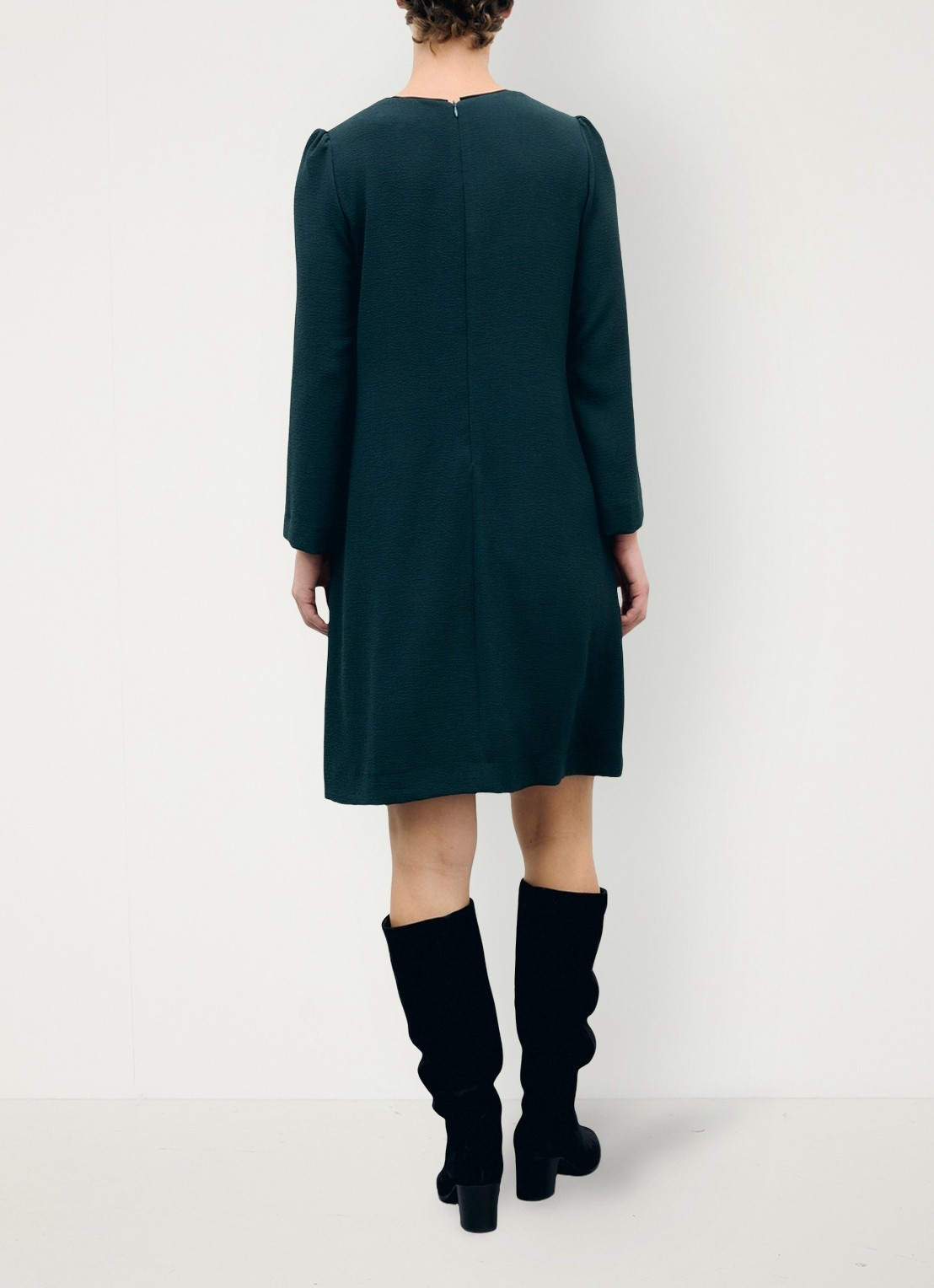 Gerard Darel Clare midi jurk van crêpe - achterkant 5 donkergroen