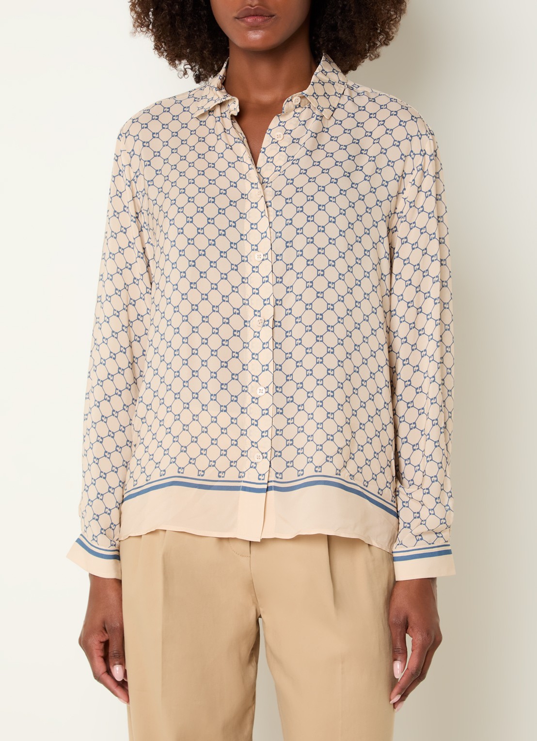 Gerard Darel Clariane blouse met logoprint - detail 4 beige