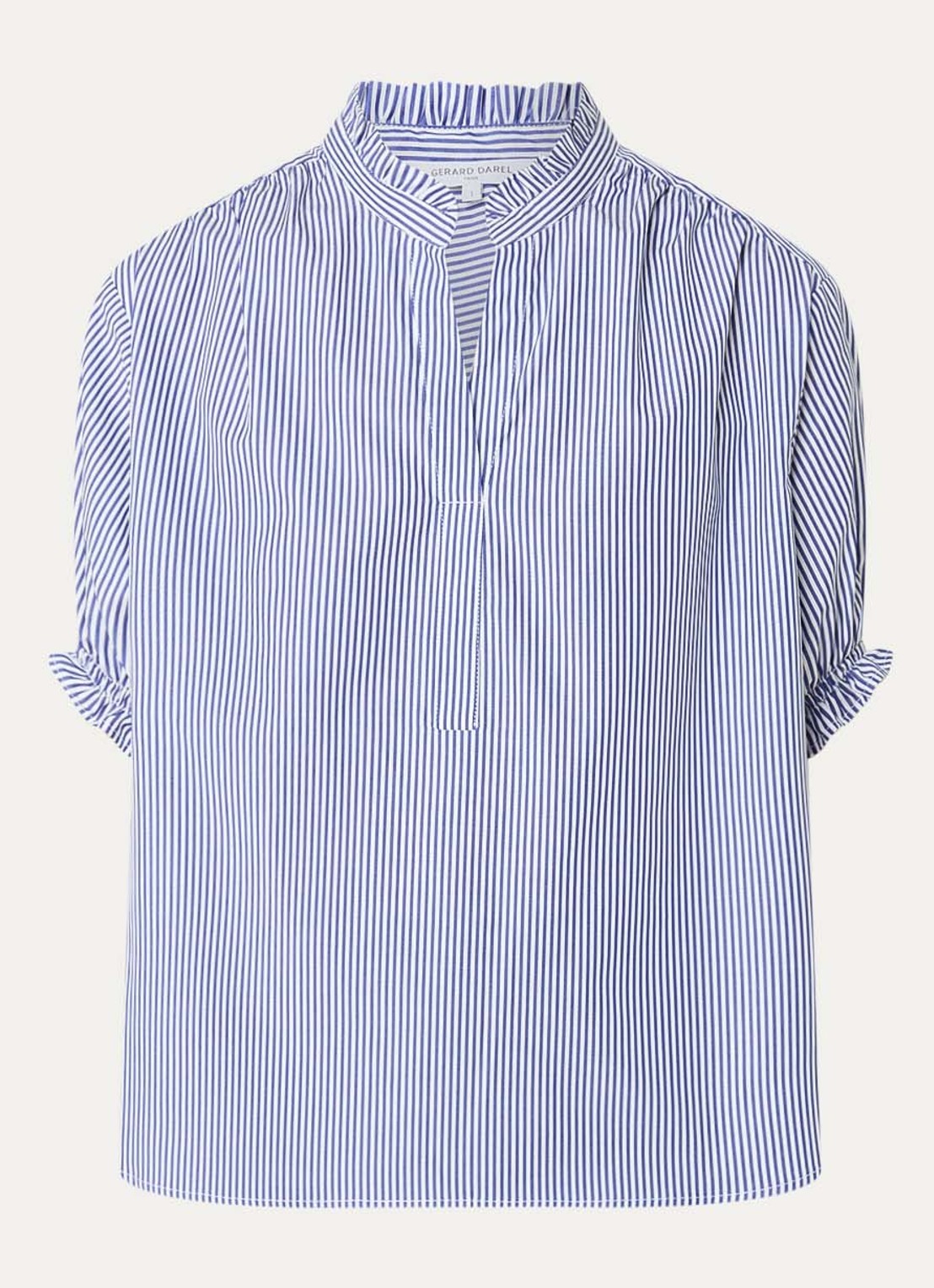 Gerard Darel Clee tuniek met streepprint - voorkant 2 staalblauw