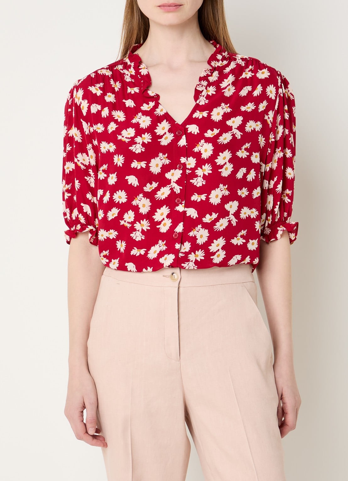 Gerard Darel Clyah blouse met bloemenprint - detail 3 rood