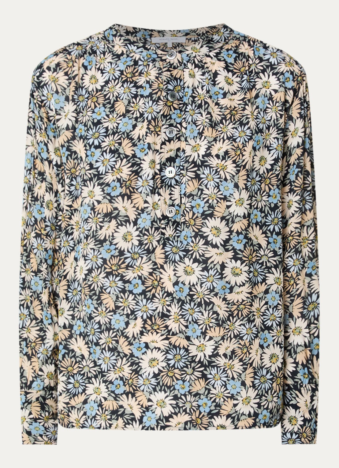Gerard Darel Clymene blouse met bloemenprint - voorkant 3 zwart
