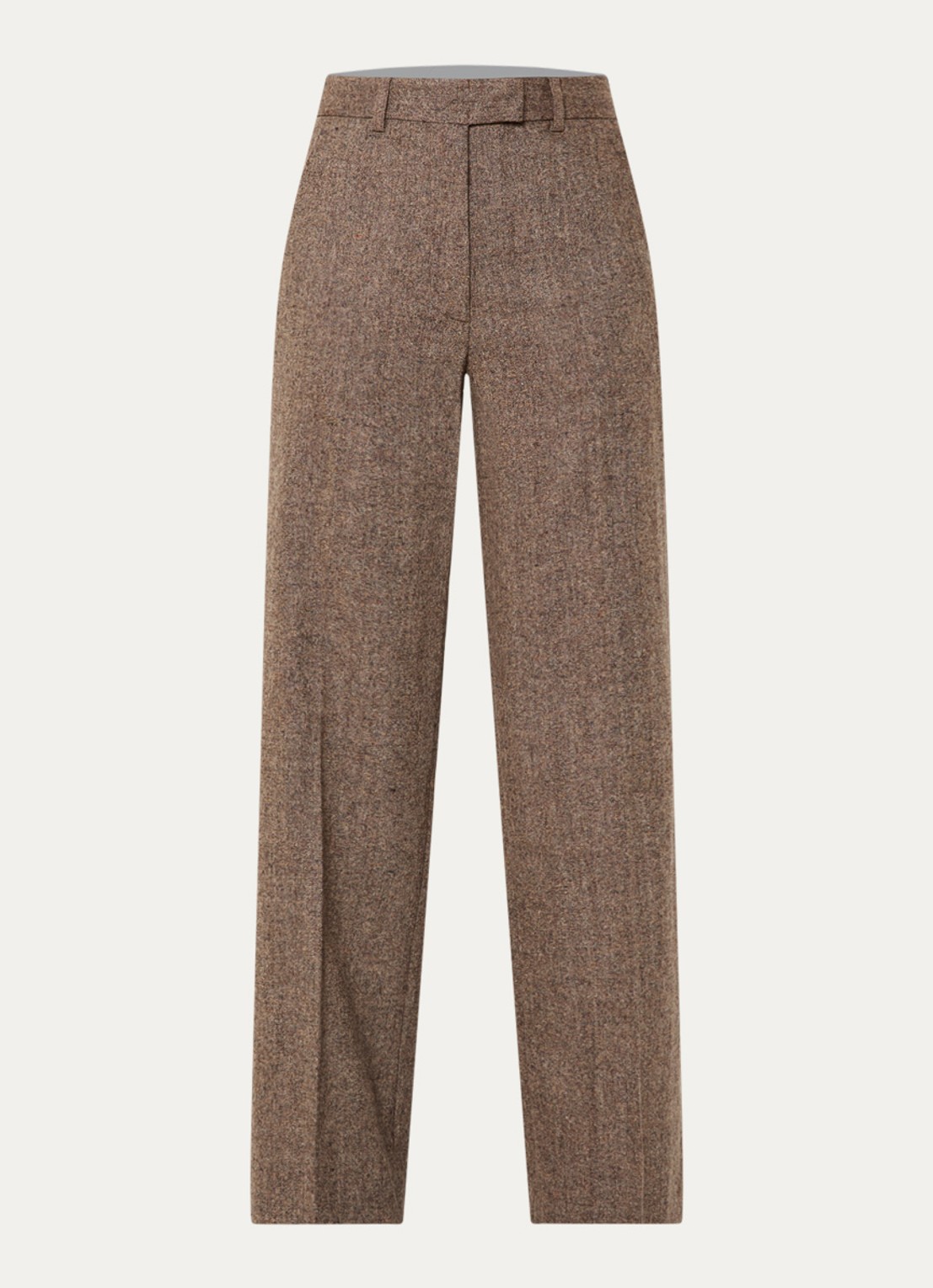 Gerard Darel Coralie high waist wide fit pantalon in wolblend - voorkant lichtbruin