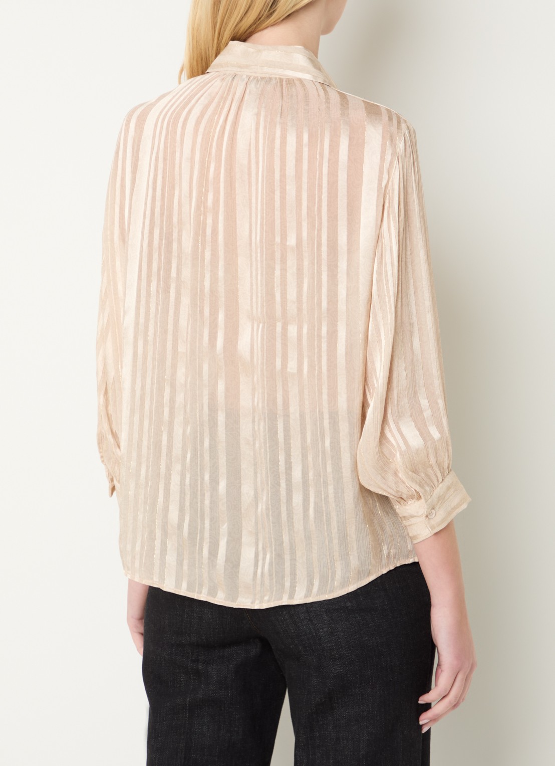Gerard Darel Crina blouse met lurex - achterkant khaki