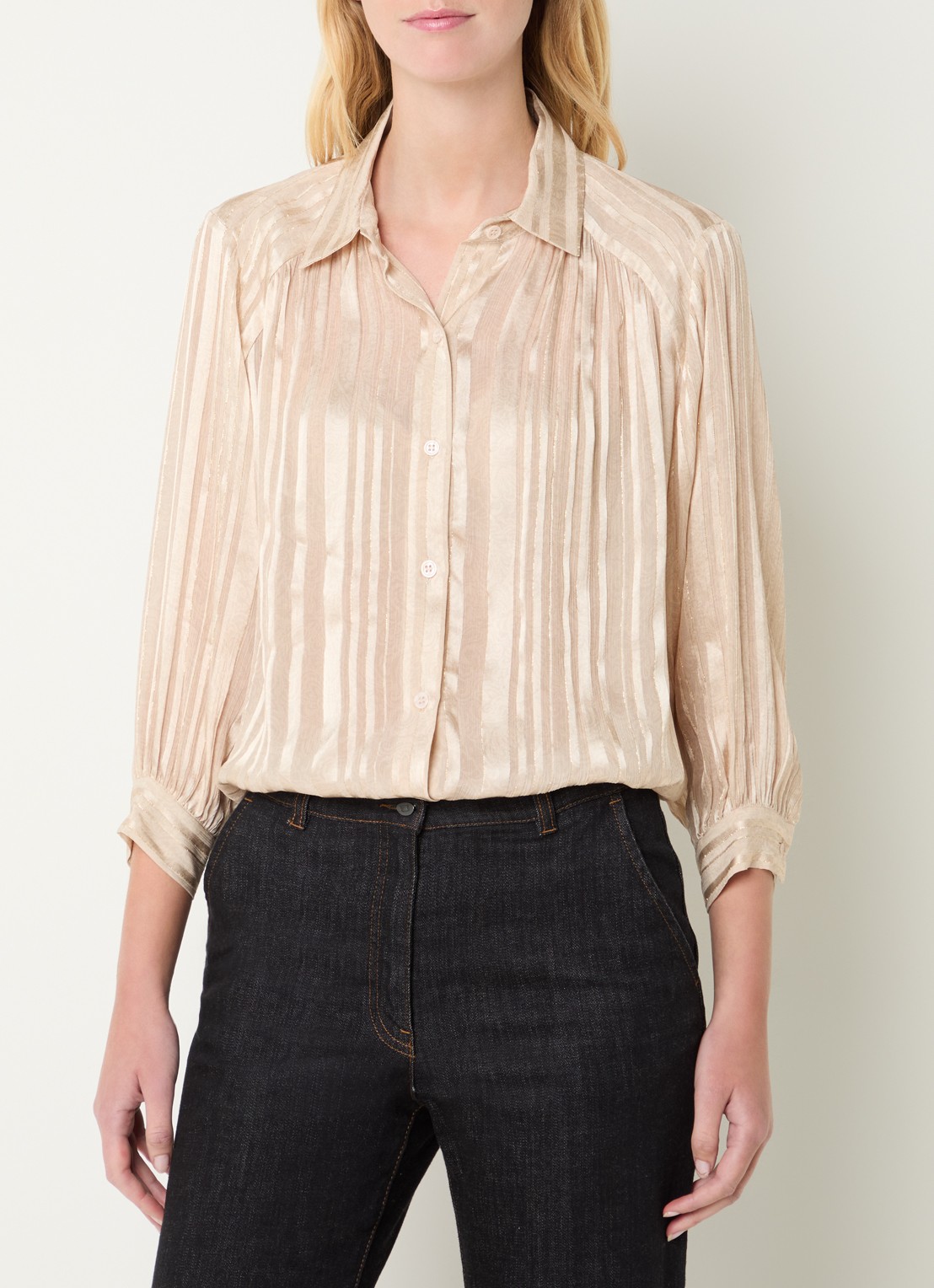 Gerard Darel Crina blouse met lurex - detail 4 khaki