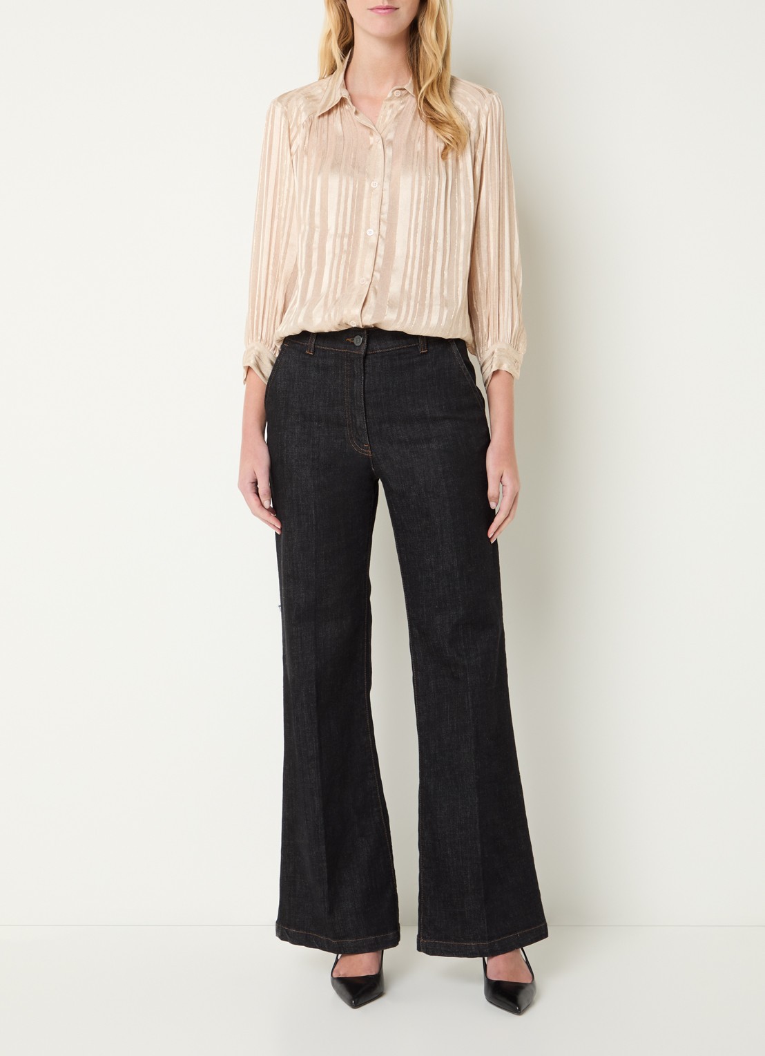 Gerard Darel Crina blouse met lurex - voorkant 3 khaki