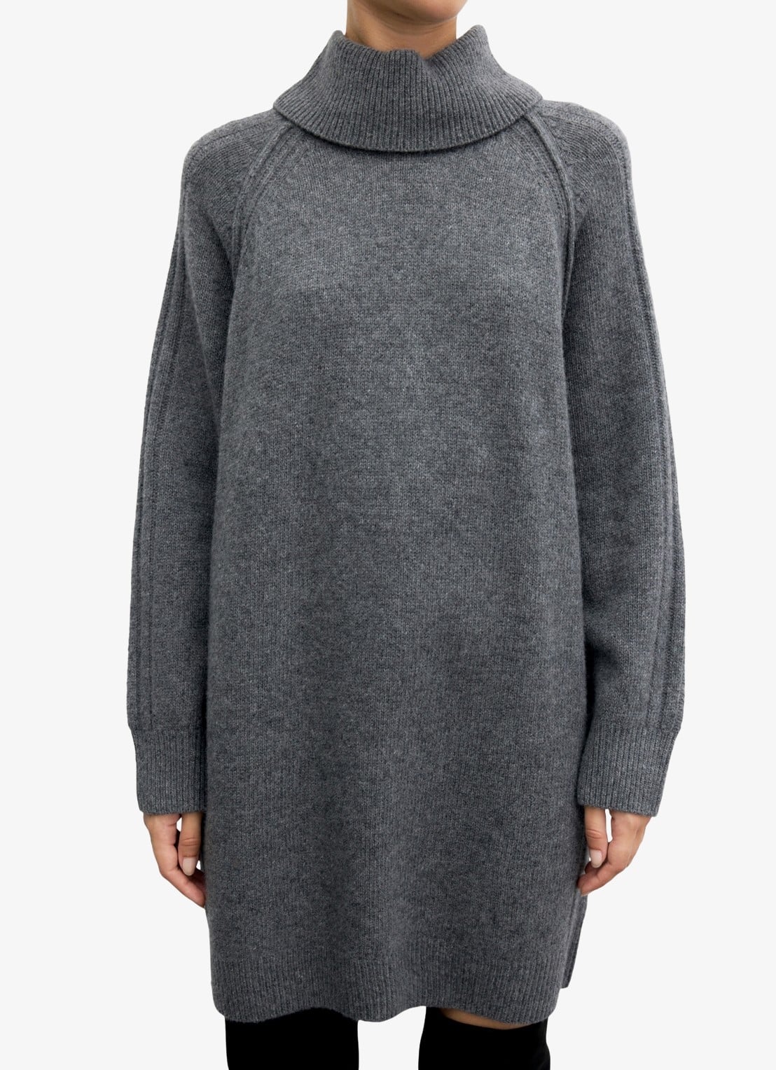 Gerard Darel Cris fijngebreide mini jurk in kasjmierblend - detail grijs