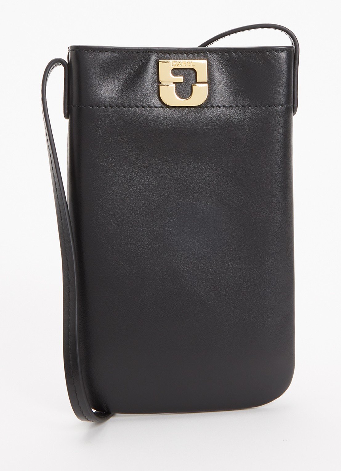 Gerard Darel Crossbody telefoonhoes van leer - voorkant 2 zwart