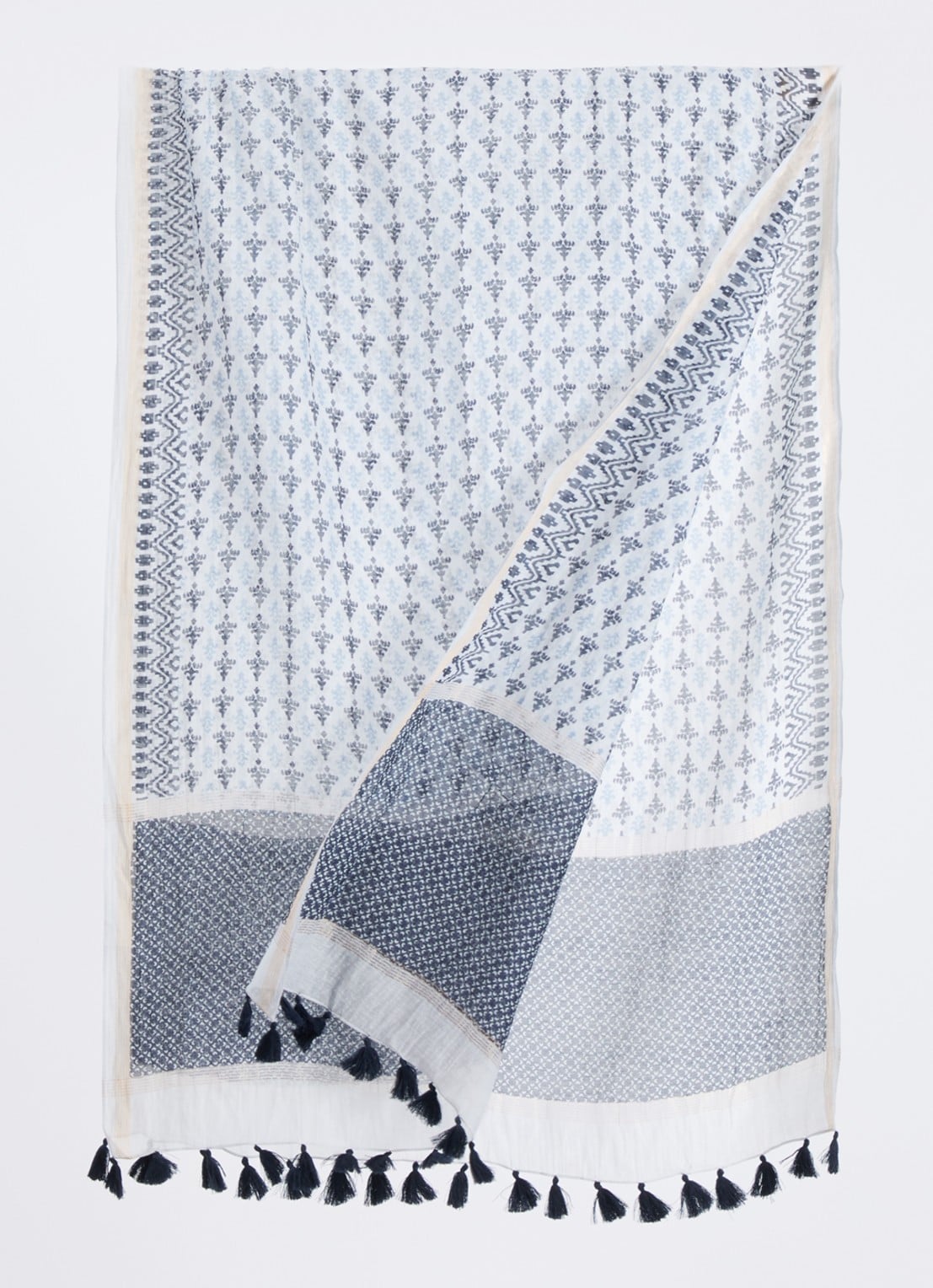 Gerard Darel Dalma sjaal in zijdeblend 70 x 180 cm  - detail 2 blauw