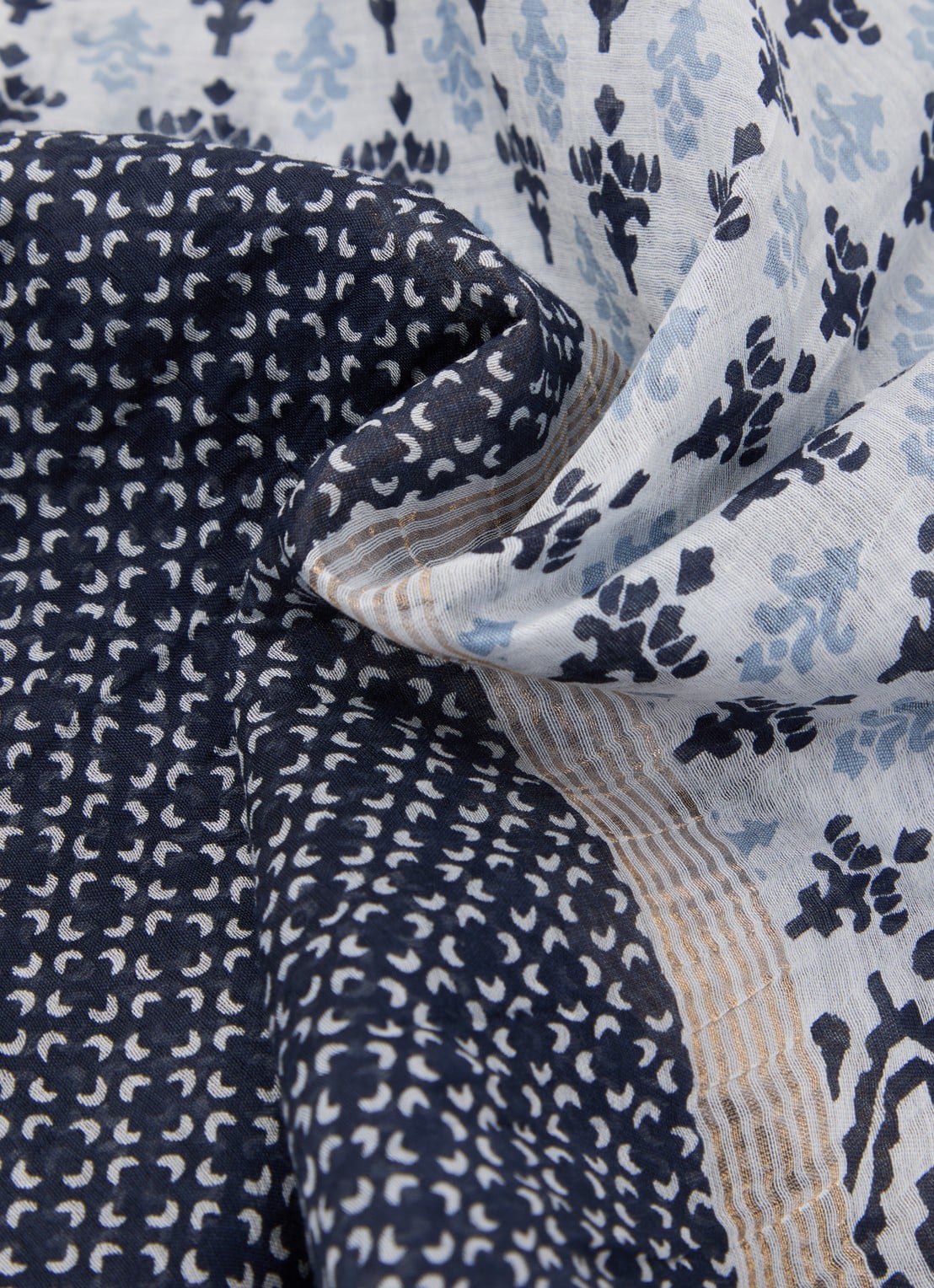 Gerard Darel Dalma sjaal in zijdeblend 70 x 180 cm  - detail 3 blauw