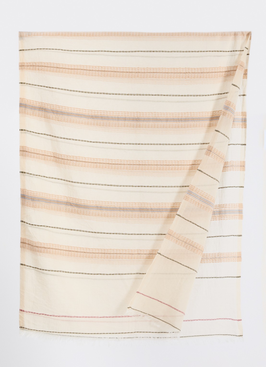 Gerard Darel Dana sjaal met streepprint 180 x 70 cm - detail beige
