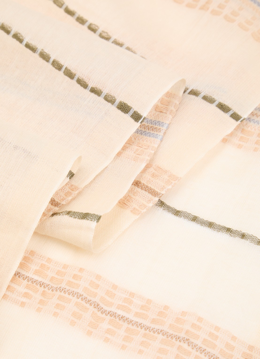 Gerard Darel Dana sjaal met streepprint 180 x 70 cm - detail 2 beige