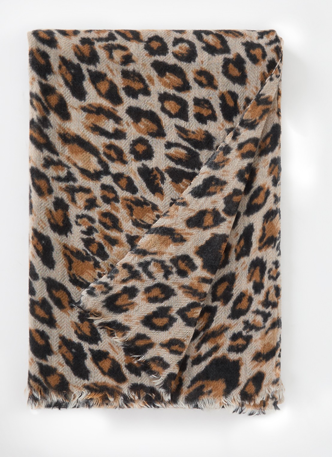 Gerard Darel Dany sjaal in kasjmierblend 185 x 75 cm - voorkant bruin