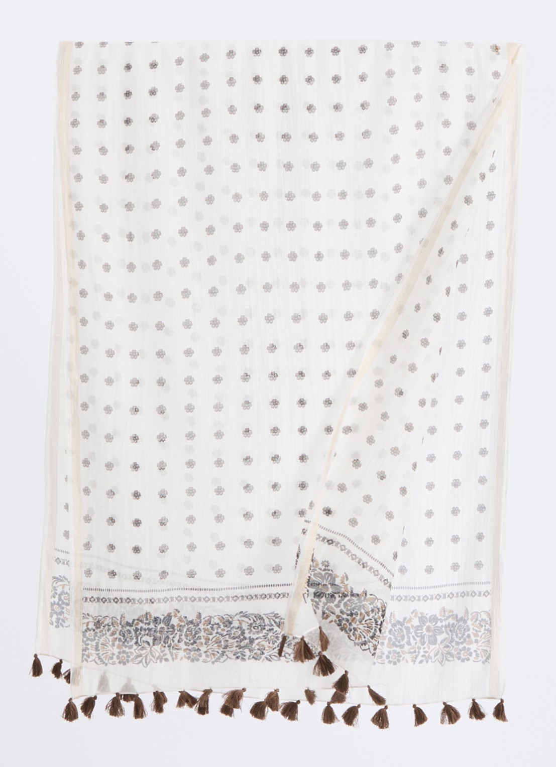Gerard Darel Daphne sjaal in zijdeblend 70 x 180 cm  - detail 2 beige