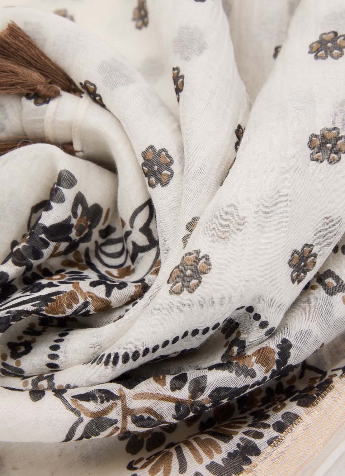 Gerard Darel Daphne sjaal in zijdeblend 70 x 180 cm  - detail 3 beige