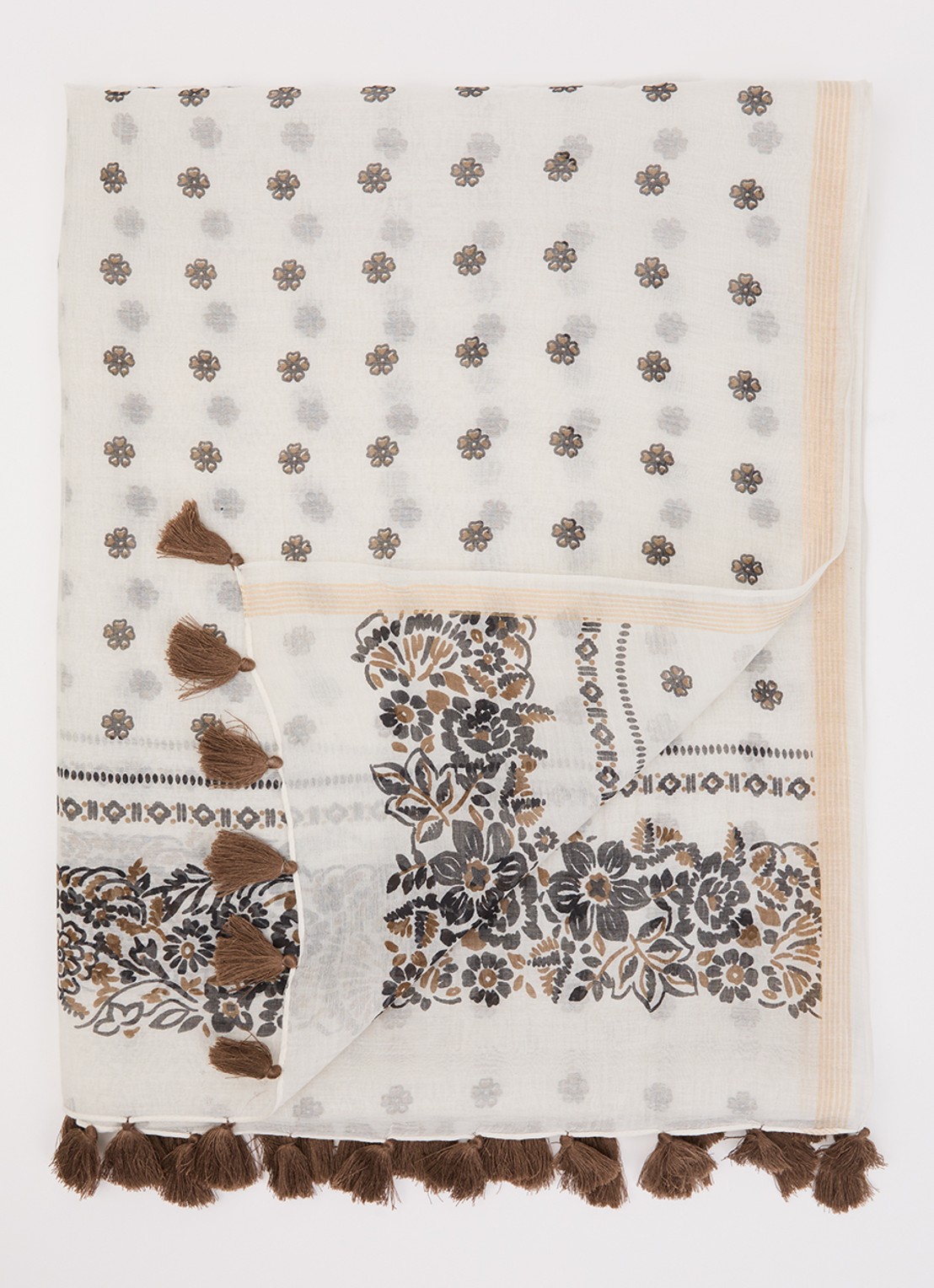 Gerard Darel Daphne sjaal in zijdeblend 70 x 180 cm  - voorkant beige