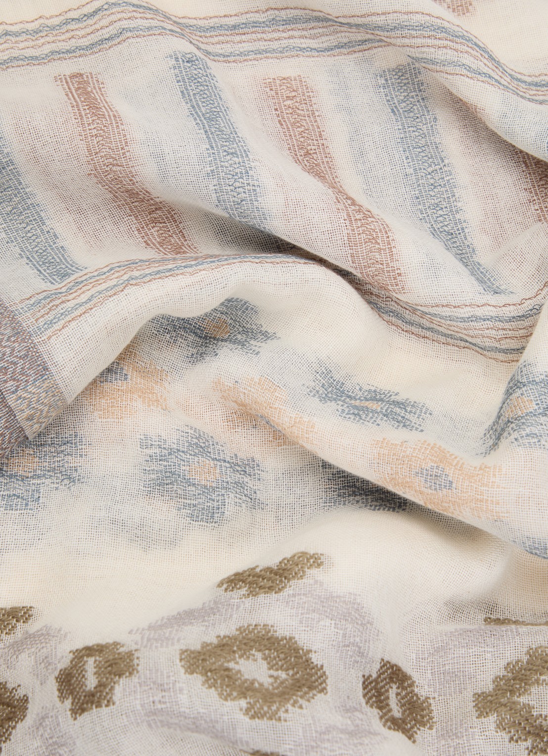 Gerard Darel Delia sjaal met print 180 x 70 cm - detail 3 ivoor