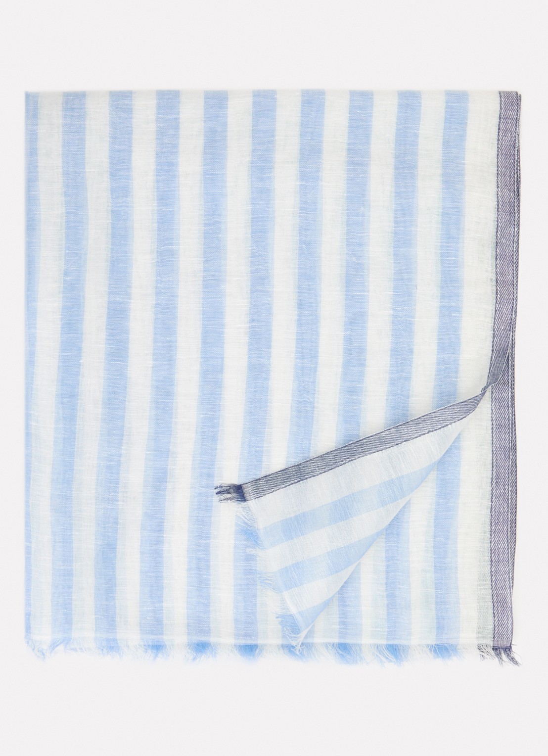 Gerard Darel Dominique sjaal in linnenblend 180 x 70 cm - voorkant lichtblauw
