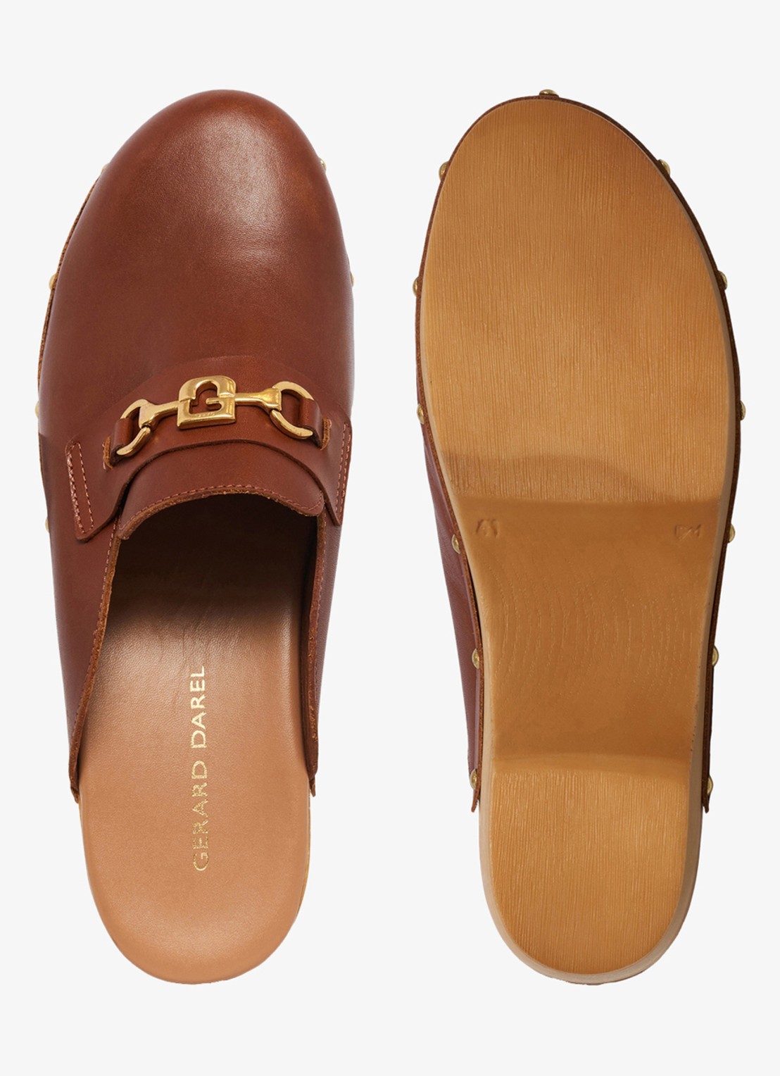Gerard Darel Elena muiltje van leer - detail 3 cognac