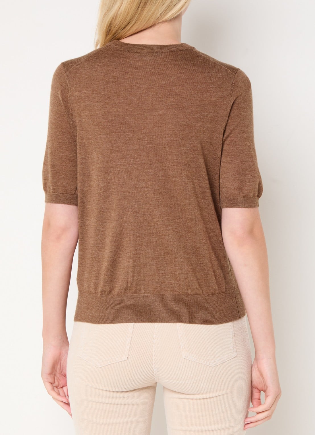 Gerard Darel Elsa fijngebreide top van merino wol - achterkant camel