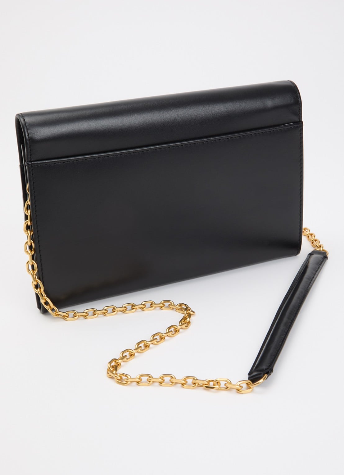 Gerard Darel Enveloppe clutch van leer met afneembare schouderriem - achterkant zwart