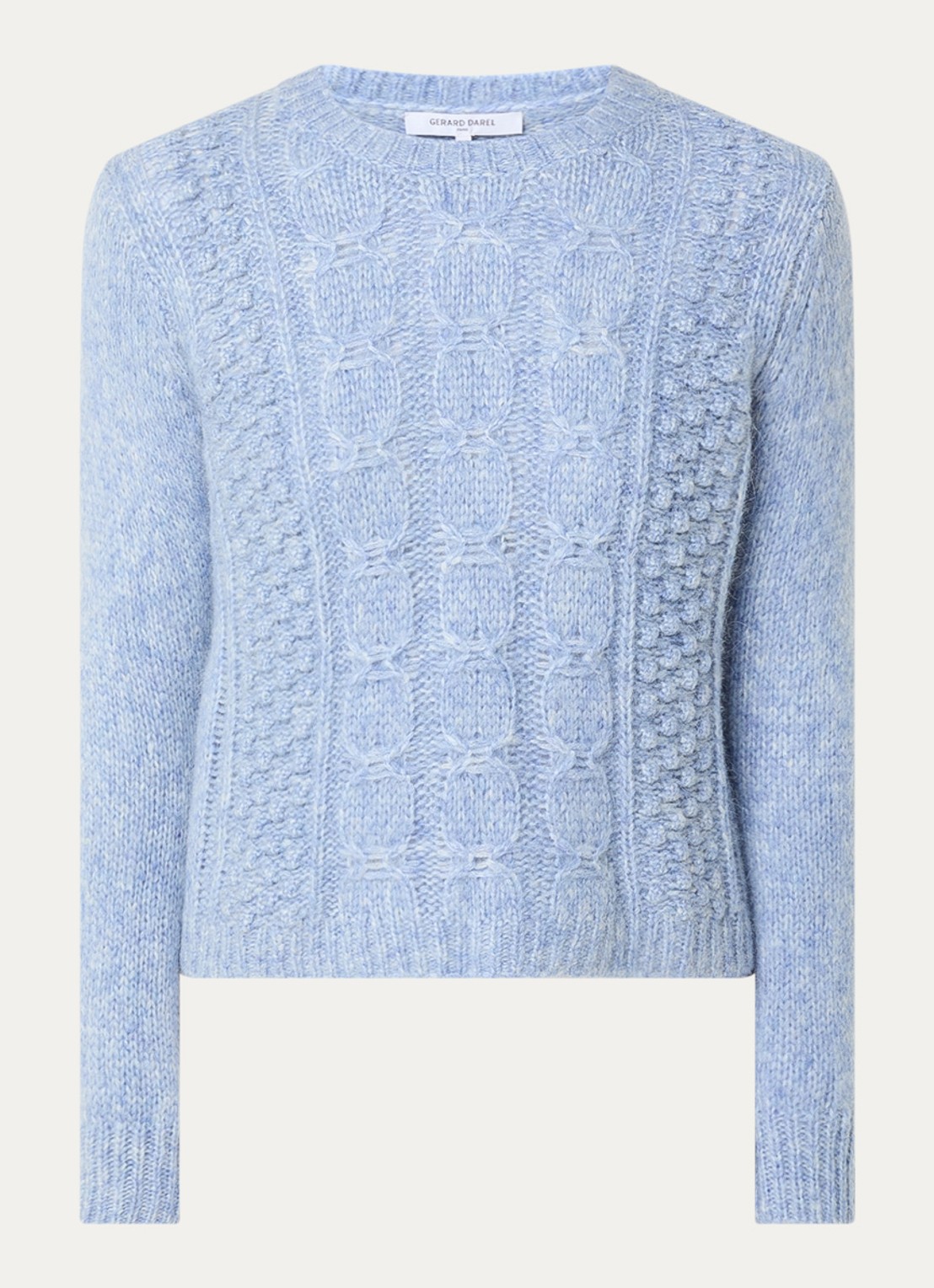 Gerard Darel Esperanze grofgebreide pullover in alpaca wolblend - voorkant lichtblauw