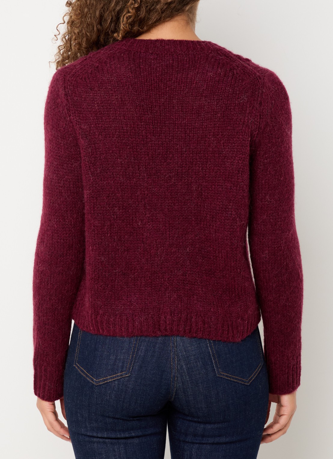 Gerard Darel Esperanze grofgebreide pullover in alpaca wolblend - achterkant bordeauxrood