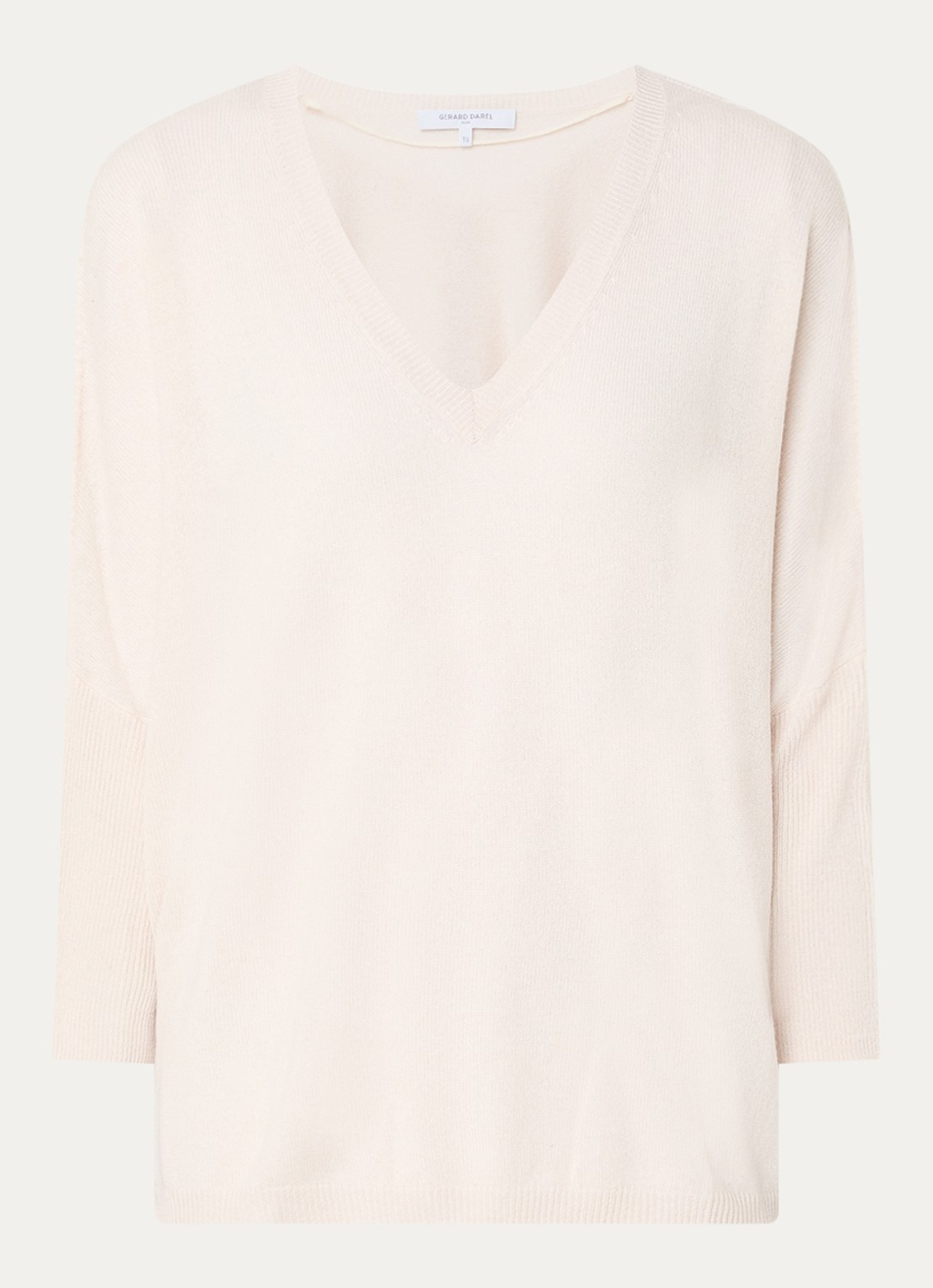 Gerard Darel Fijngebreide pullover van kasjmier - voorkant 2 creme